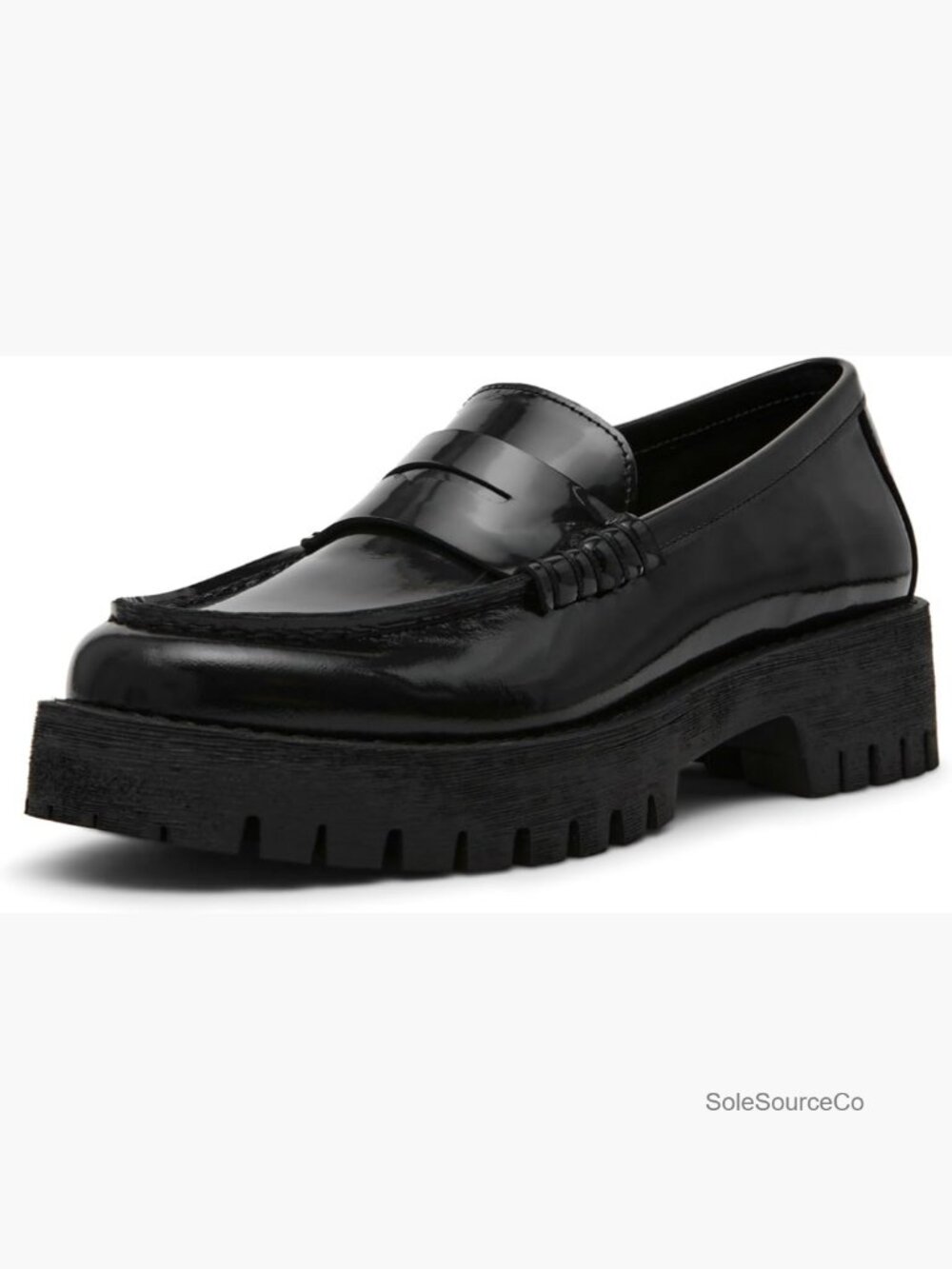 Women's Leather Loafers with Platform Heel